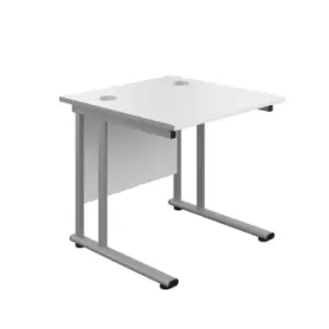 Image of Tc 800 x 800 Twin Upright Rectangular Desk White-Silver