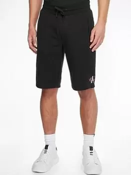 Image of Calvin Klein Jeans Calvin Klein Jeans Monogram Logo Jersey Shorts, Black Size M Men
