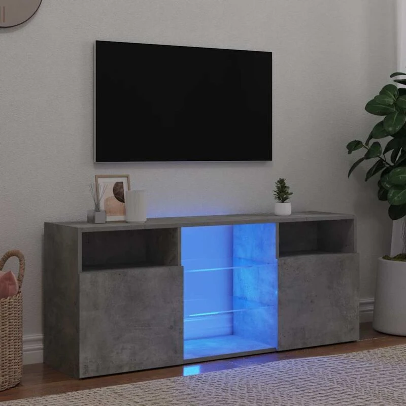Image of VIDAXL Vidaxl - tv Cabinet with LED Lights Concrete Grey 120x30x50cm 8720286217153