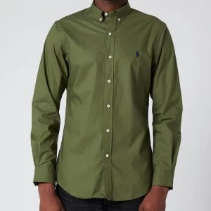 Image of Polo Ralph Lauren Mens Slim Fit Poplin Shirt - Supply Olive - M