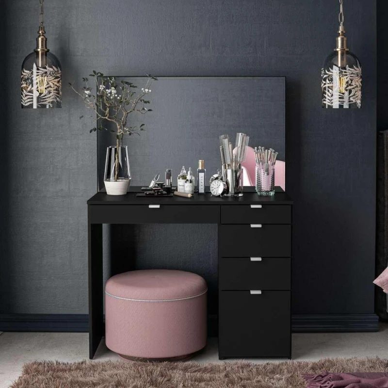 Image of Birlea Ava 5 Drawer Dressing Table Black unisex One Size
