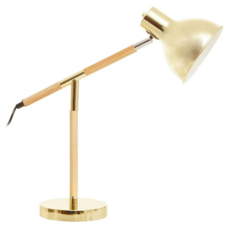 Image of Orsina Shiny Brass Finish Table Lamp, Adjustable Height Lamp, Easy-To-Use Table Brass Lamp, Focused Office Lamp