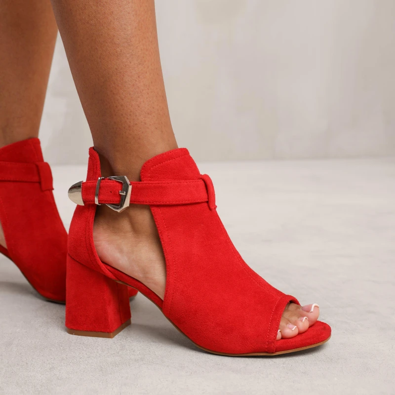 Image of Where's That From 'Lisa' Block Heels Red