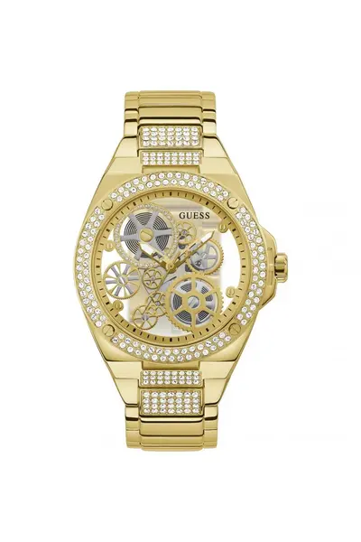 Image of Guess Big Reveal Stainless Steel Fashion Analogue Quartz Watch - Gw0323G2 Yellow