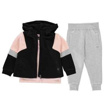 Image of Firetrap 3 Piece Jogger Set Baby Girls - Black/Grey
