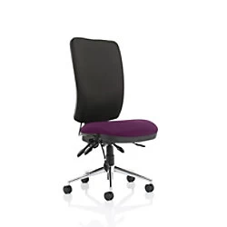 Image of Dynamic Independent Seat & Back Task Operator Chair Without Arms Chiro Black Back, Tansy Purple Seat High Back