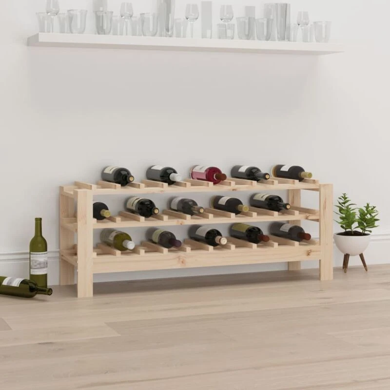 Image of VIDAXL Wine Rack 109.5x30x42cm Solid Wood Pine Vidaxl 8720845520434