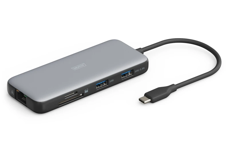 Image of Digitus Digitus USB-C docking station DA-70914 Charging function, Built-in card reader, USB-C powered DA-70914