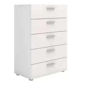 Image of Pepe Chest Of 5 Drawers In White