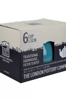 Image of Farmhouse Teapot, Aqua, Six Cup - 1.2 Litres, Boxed