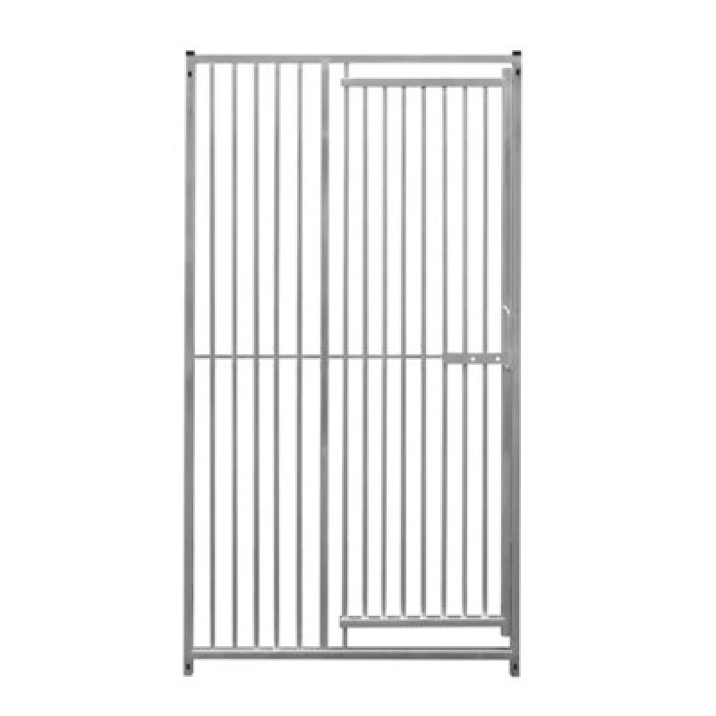 Image of Monstershop 1m Dog Run Panel With Door - 5cm Bar Spacing Silver
