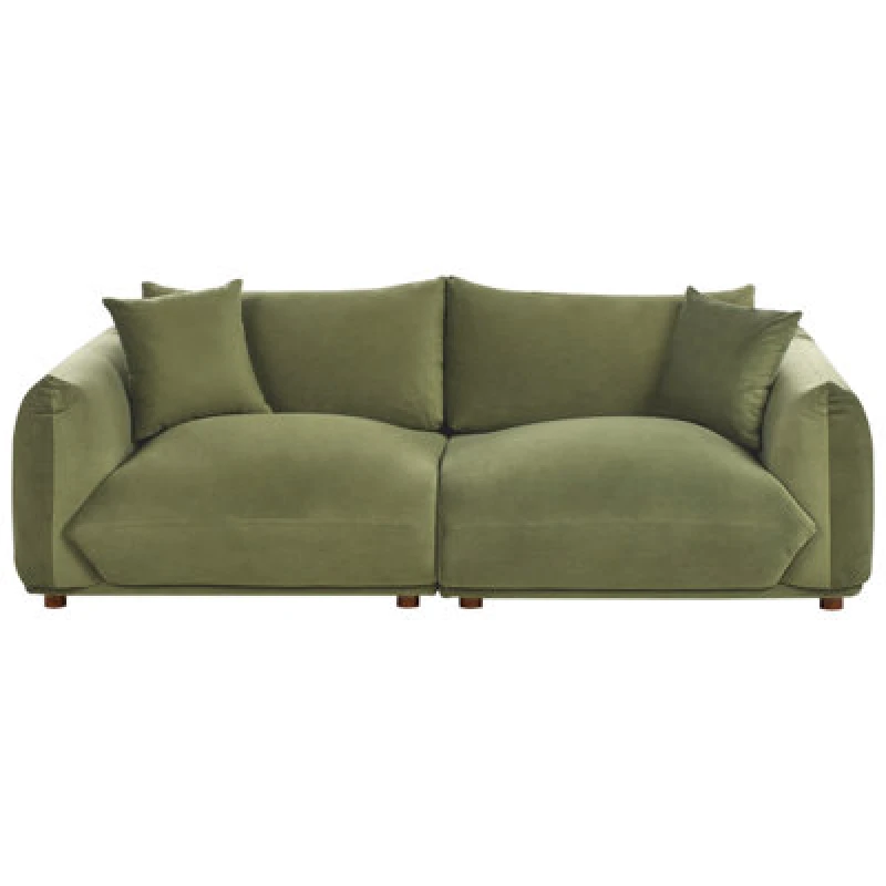 Image of Beliani Sofa 3 Seater Luvos Velvet Green