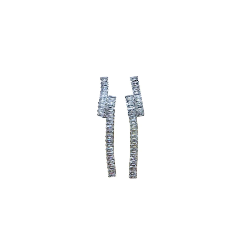 Image of Mason Knight Yager Twisted Crystal Stud Earring White female One Size