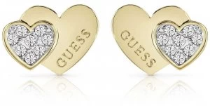 Image of Guess Me And You Gold Heart Stud Earrings UBE84119A Jewellery