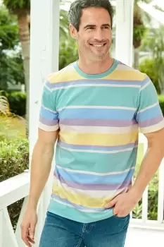 Image of Crew Neck Stripe T-Shirt