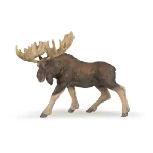 Image of PAPO Wild Animal Kingdom Moose Toy Figure, Three Years or Above, Brown (50065)