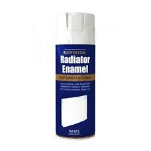 Image of Rust-Oleum White Radiator Enamel Satin Spray Paint 400ml