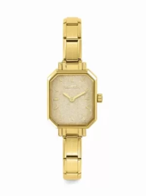 Image of Nomination CLASSIC Paris Gold Glitter Rectangular Dial Gold-Plated...