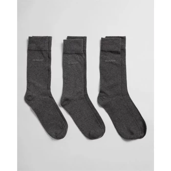 Image of Gant Gant Cotton Socks 3Pk 00 - Charcoal 90