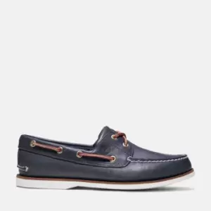 Image of Timberland Classic Two-eye Boat Shoe For Men In Blue Navy, Size 10