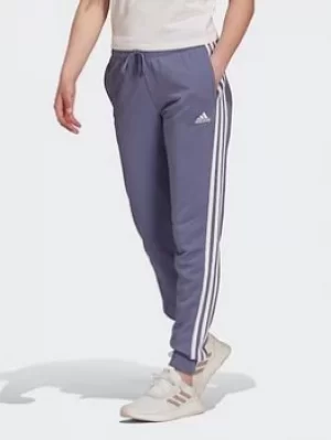 Image of adidas Essentials French Terry 3-stripes Joggers, Purple/White, Size L, Women