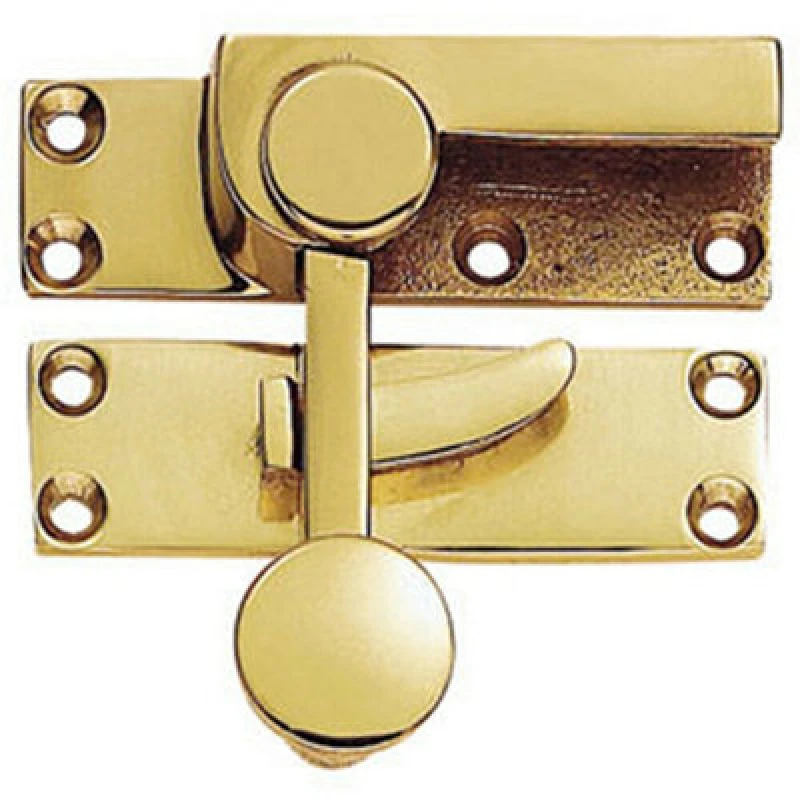 Image of Loops Quadrant Arm Sash Window Fastener 70 x 20mm 27mm Proj Polished Brass Metallics unisex