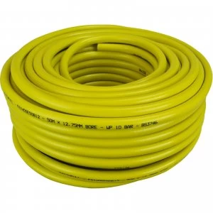 Image of Faithfull Heavy Duty Reinforced Builders Hose 1/2" / 12.5mm 50m Yellow