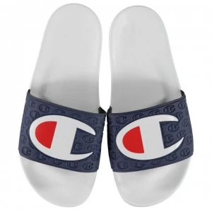 Image of Champion Logo Pool Sliders - White/Navy