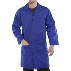 Image of Click Workwear Poly Cotton Warehouse Coat 36" Royal Blue Ref PCWCR36