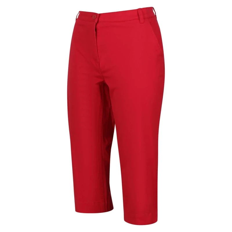 Image of Regatta Bayla three quarterCapri Chino Shorts - Red Red 20