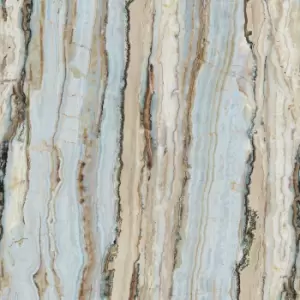 Image of Grandeco Vertical Marble Blue & Neutral Repeatable Wallpaper Mural 159 x 280cm