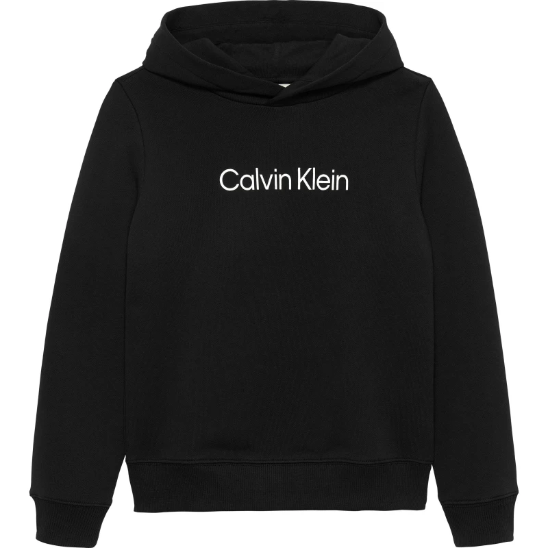 Image of Calvin Klein Jeans Kids Inst Logo Pull Over Hoodie CK Black BEH male 14Y