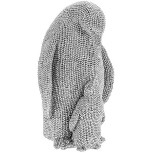 Image of Silver Art Penguin And Baby Ornament