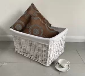 Image of Big Huge Deep Fireplace Log Storage Basket With Lining 46 x 33 x 26cm