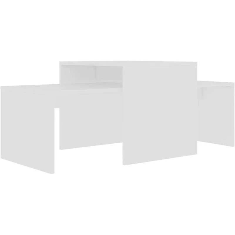 Image of VIDAXL Coffee Table Set White 100x48x40cm Engineered Wood Vidaxl 8720286017067