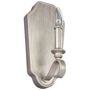 Image of 1 Light Indoor Candle Wall Light Silver, E14