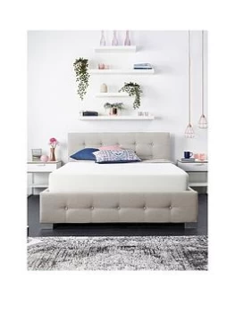 Image of Aspire End Lift Up Linen Ottoman Bed - Natural