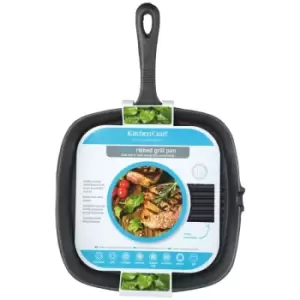 Image of KitchenCraft Deluxe Cast Iron Square Ribbed Grill Pan 9