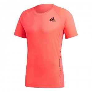 Image of adidas adidas Mens Primegreen Adi Runner T-Shirt - Signal Pink