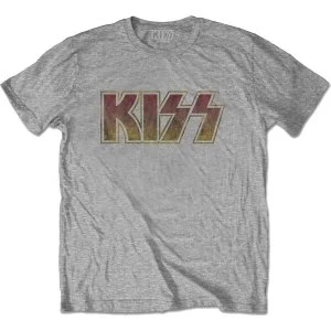 Image of KISS - Vintage Classic Logo Unisex Medium T-Shirt - Grey