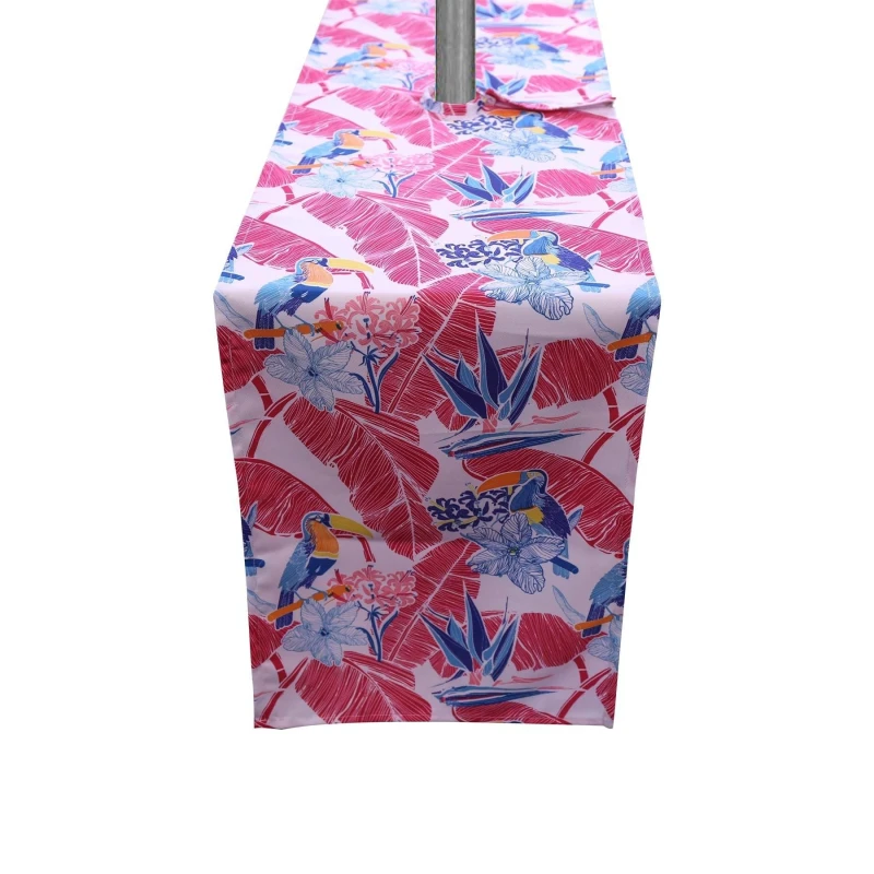 Image of Luxury Living Toucan Water Repellant Table Runner Pink
