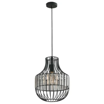 Image of Fan Europe Lighting - Fan Europe OPIUM Wire Frame Pendant Ceiling Light Black 30x36.4cm