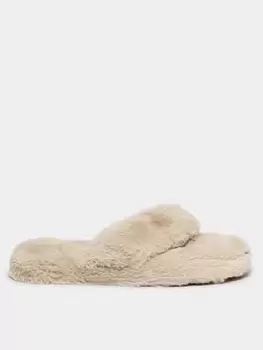 Image of Yours Extra Wide Fit Fluff Toe Post Natural Eee, Beige, Size 7-8Eee, Women