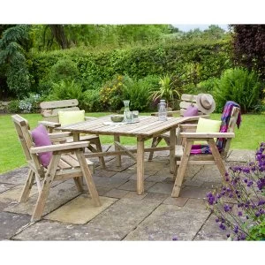 Image of Zest4Leisure Wooden Abbey Square Table and 4 Chair Set