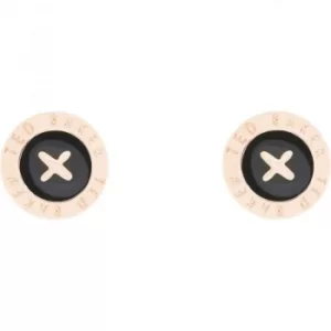 Image of Ted Baker Ladies Rose Gold Plated Mini Button Earrings