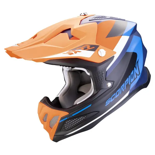 Image of Scorpion VX-22 Air Beta Blue Matt Orange Offroad Helmet Size M