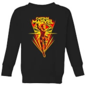Image of Captain Marvel Freefall Kids Sweatshirt - Black - 3-4 Years