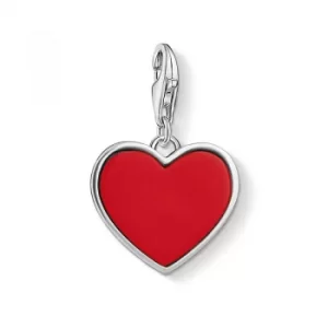 Image of Ladies Thomas Sabo Sterling Silver Charm Club Red Heart Charm