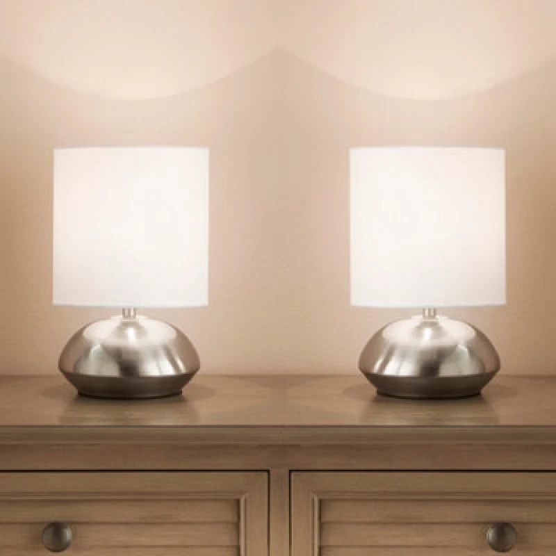 Image of K Living New Pair Touch Table Lamps Dimming Stepped Chrome White