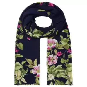 Image of Joules Womens Eco Conway Lightweight Printed Scarf Navy Floral
